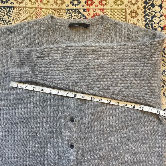Jenni Kayne Hayes Crewneck Sweater Cardigan Grey Alpaca Wool Size Small S - Picture 12 of 13